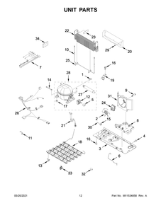 Unit Parts Diagram and Parts List for MFF2258FEZ06  Whirlpool Refrigerator
