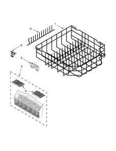 Lower Rack Parts Diagram and Parts List for 66513493N410  Kenmore Dishwasher