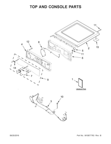 Part Location Diagram of W10876286 Whirlpool CONSOLE