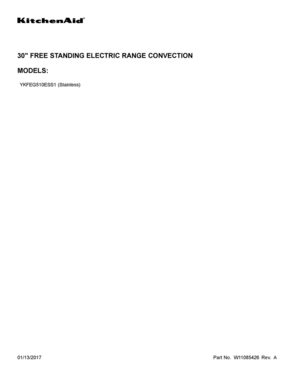 01 - COVER SHEET Diagram and Parts List for YKFEG510ESS1  Whirlpool Range
