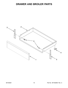 Drawer And Broiler Parts Diagram and Parts List for AER6303MFS3  Whirlpool Range