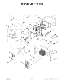 13 - Upper Unit Parts Diagram and Parts List for KBSD708MSS01  Whirlpool Refrigerator