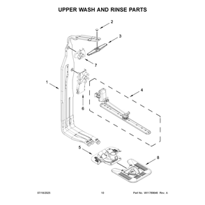 Upper Wash And Rinse Parts Diagram and Parts List for KDTS424SBE0  KitchenAid Dishwasher