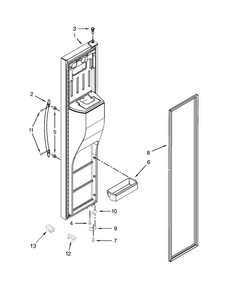 Freezer Door Parts Diagram and Parts List for WRS571CIDW00  Whirlpool Refrigerator