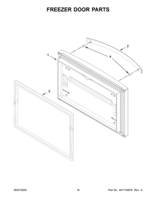 Freezer Door Parts Diagram and Parts List for WRFF5333PZ02  Whirlpool Refrigerator