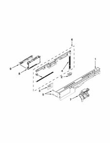 Control Panel And Latch Parts Diagram and Parts List for 66515699K212  Kenmore Dishwasher