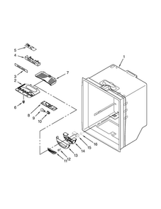 Refrigerator Liner Parts Diagram and Parts List for WRB322DMBB00  Whirlpool Refrigerator