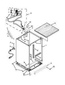 Cabinet Parts Diagram and Parts List for WDP350PAAB6  Whirlpool Dishwasher