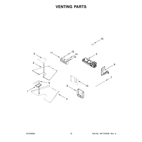 Venting Parts Diagram and Parts List for KFDC558JMH03  KitchenAid Range