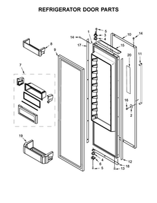 Refrigerator Door Parts Diagram and Parts List for KBSD608ESS01  KitchenAid Refrigerator
