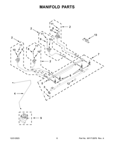 Manifold Parts Diagram and Parts List for KSDG950ESS7  KitchenAid Range