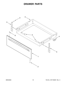 06 - Drawer Parts Diagram and Parts List for YWSES7530RW0  Whirlpool Range