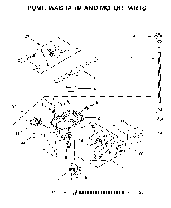 Pump, washarm and motor parts Diagram and Parts List for WDTA50SAKT0  Whirlpool Dishwasher