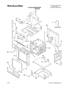 Oven Diagram and Parts List for KEMS308SSS03  KitchenAid Microwave Oven Combo