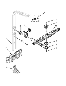 Upper Wash And Rinse Parts Diagram and Parts List for KUDS30FXPAA  KitchenAid Dishwasher