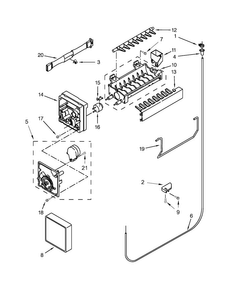 Icemaker Parts Diagram and Parts List for WRT318FMDB00  Whirlpool Refrigerator