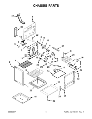 04 - CHASSIS PARTS Diagram and Parts List for KFEG500EBS2  Whirlpool Range
