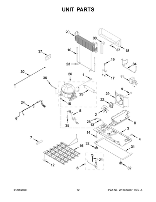 Unit Parts Diagram and Parts List for WRX986SIHZ01  Whirlpool Refrigerator