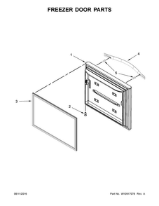 Freezer Door Parts Diagram and Parts List for WRF560SFYE03  Whirlpool Refrigerator