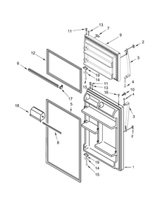 Door Parts Diagram and Parts List for WRT314TFDB00  Whirlpool Refrigerator
