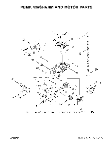 Pump, Washarm And Motor Parts Diagram and Parts List for KDPM804KPS1  KitchenAid Dishwasher