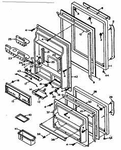 Door Parts Diagram and Parts List for 106T16GL2  Kenmore Refrigerator