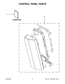 Control Panel Parts Diagram and Parts List for WMH78019HB3  Whirlpool Microwave