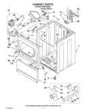 CABINET PARTS Diagram and Parts List for WED5700AC0  Whirlpool Dryer