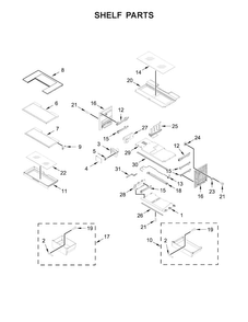 Shelf Parts Diagram and Parts List for WRF954CIHM00  Whirlpool Refrigerator
