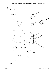 Base And Pedestal Unit Parts Diagram and Parts List for KSM150FECU5  KitchenAid Mixer