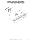 CONTROL PANEL AND LATCH PARTS Diagram and Parts List for KUDE40FXSS5  KitchenAid Dishwasher