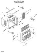 CABINET PARTS Diagram and Parts List for YACQ082XK1  Whirlpool Air Conditioner