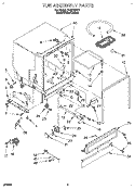 TUB ASSEMBLY Diagram and Parts List for DU8016XB1  Whirlpool Dishwasher