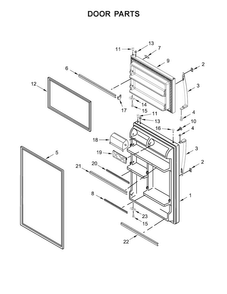 Door Parts Diagram and Parts List for WRT318FZDW01  Whirlpool Refrigerator