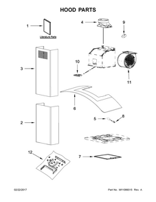 Hood Parts Diagram and Parts List for IHW6530BS1  Whirlpool Range Hood