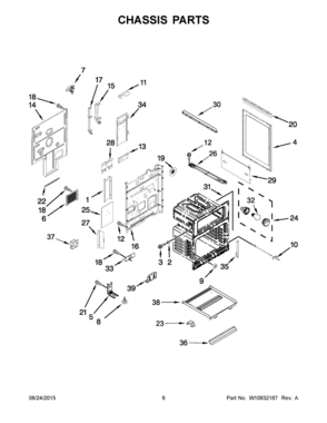 04 - CHASSIS PARTS Diagram and Parts List for YMET8720DH02  Whirlpool Range