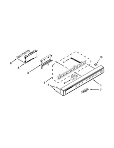 Control Panel And Latch Parts Diagram and Parts List for WDF730PAYW6  Whirlpool Dishwasher