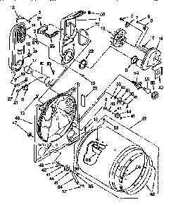 Bulkhead Diagram and Parts List for KGYE77BWH1  KitchenAid Dryer