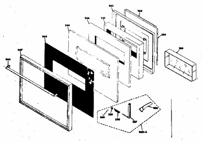 Lower Black Glass Door Section Diagram and Parts List for 8504277060  Kenmore Range
