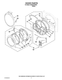 DOOR PARTS Diagram and Parts List for WGD9470WW3  Whirlpool Dryer