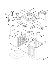 Top And Cabinet Parts Diagram and Parts List for 11031633610  Kenmore Washer