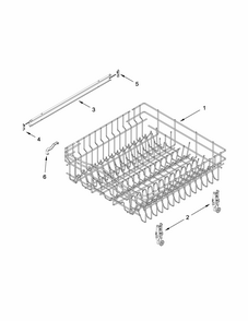 Upper Rack And Track Parts Diagram and Parts List for IUD8555DX2  Whirlpool Dishwasher