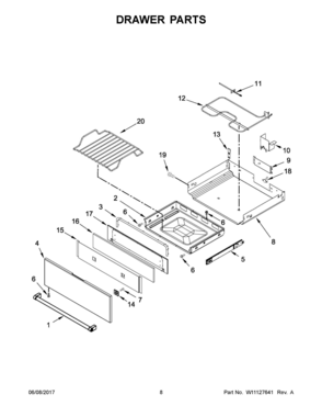 05 - DRAWER PARTS Diagram and Parts List for KSEB900ESS2  Whirlpool Range