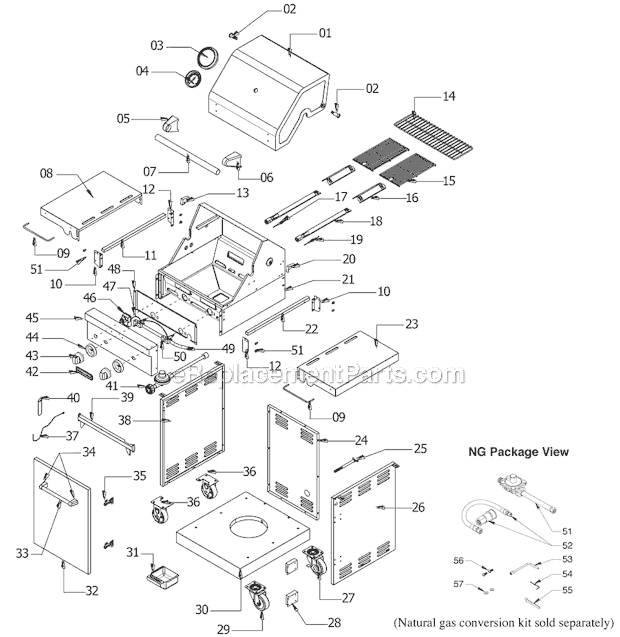 Page A Diagram and Parts List for 720-0819  KitchenAid Grill