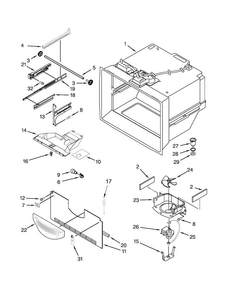 Freezer Liner Parts Diagram and Parts List for KBRS19KCMS00  KitchenAid Refrigerator