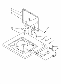 Washer Top And Lid Parts Diagram and Parts List for 11084764301  Kenmore Washer Dryer Combo