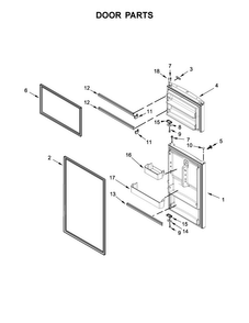 Door Parts Diagram and Parts List for WRT518SZFG00  Whirlpool Refrigerator