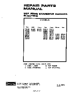 Front Cover Diagram and Parts List for 2234*2A  Roper Range