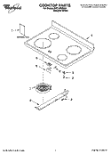 COOKTOP PARTS Diagram and Parts List for RF314PXMQ2  Whirlpool Range