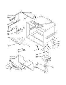 Freezer Liner Parts Diagram and Parts List for GX5FHDXVY010  Whirlpool Refrigerator